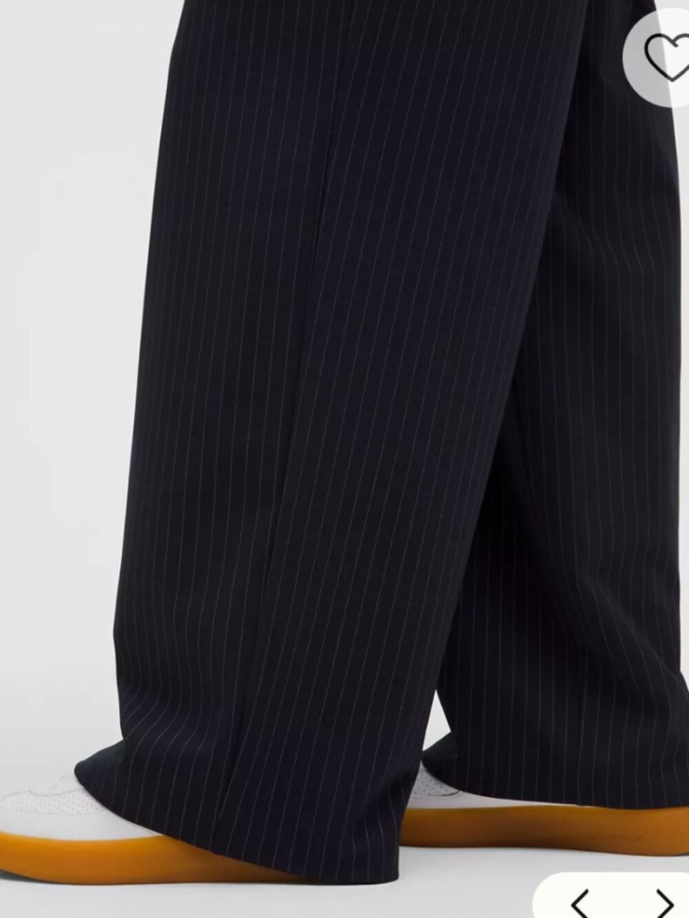 Wide-Leg Pinstripe Trousers - Black - Picture 7 of 9
